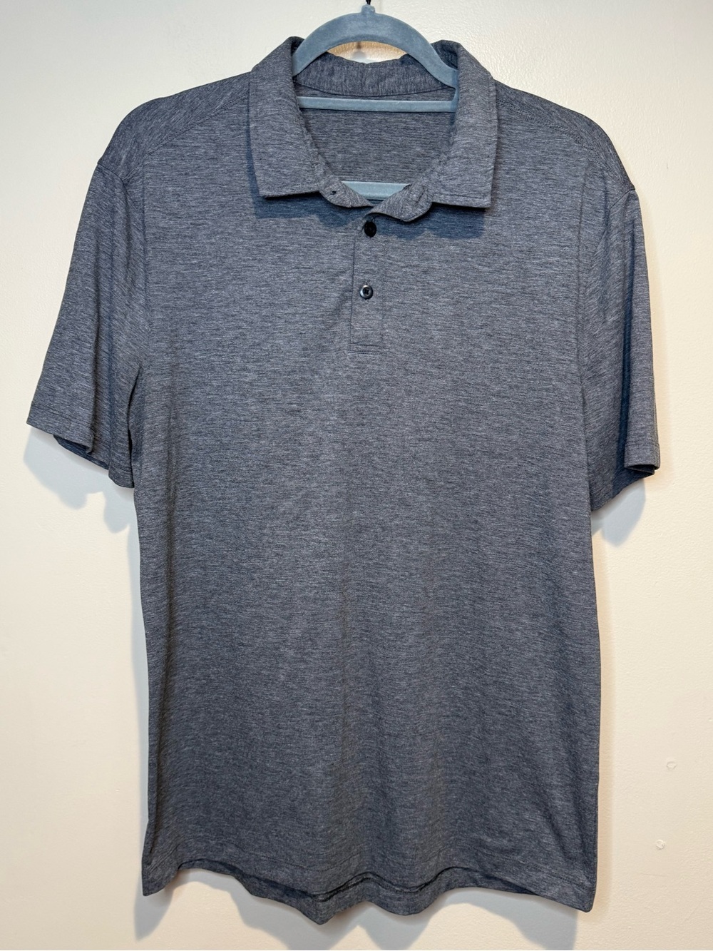 Lululemon‎ Evolution Polo Shirt Mens Large Gray Stretch Golf Performance Collar